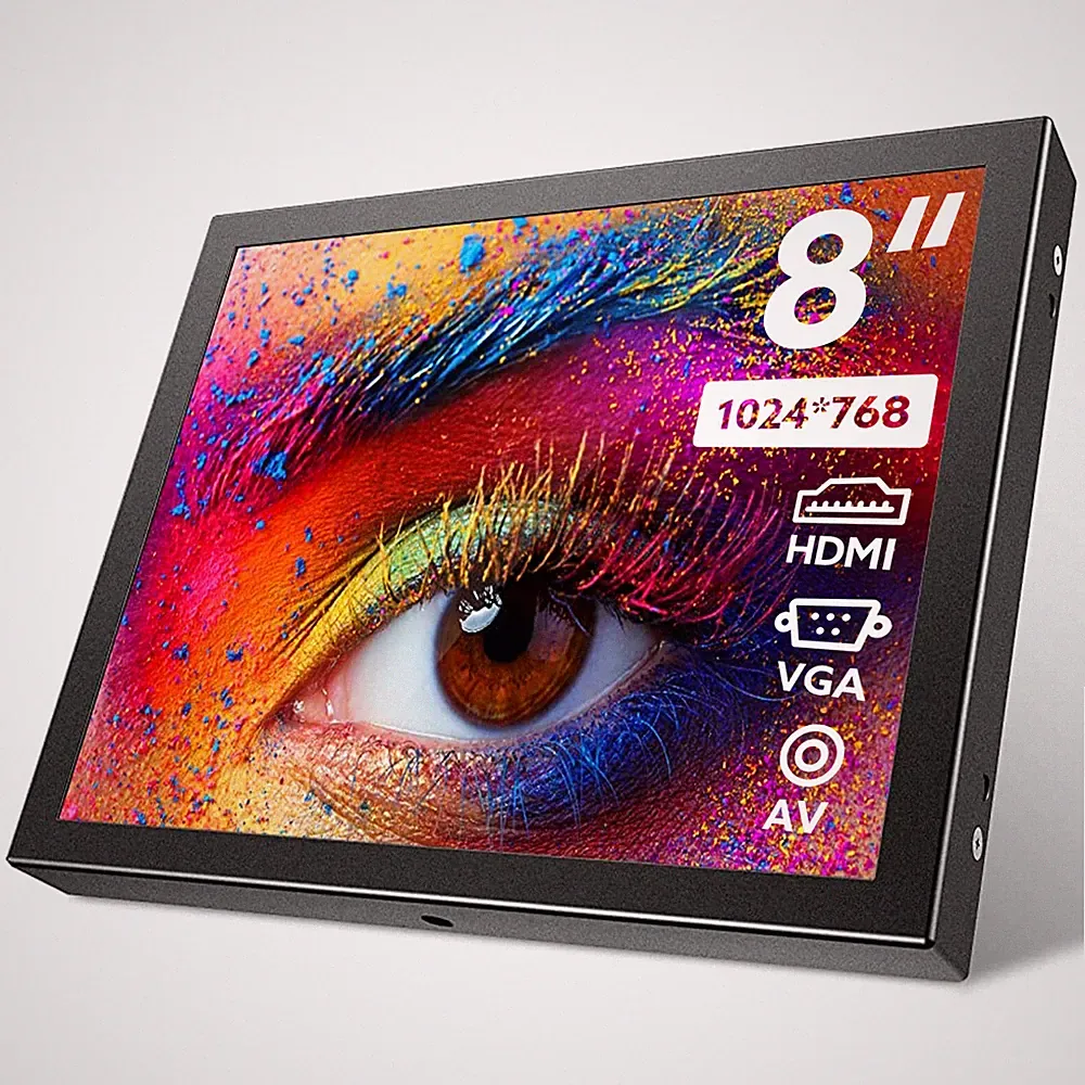 8" Small HD Monitor 1024x768 Built-in Speaker for CCTV CCD HDMI/VGA/AV for PS5
