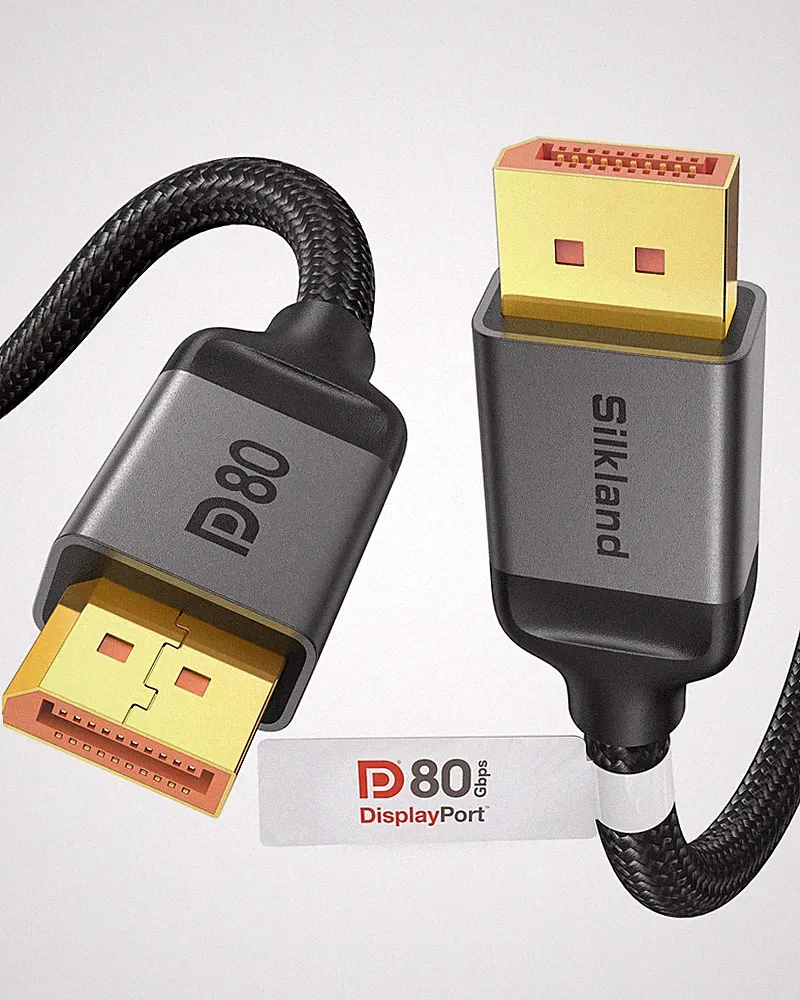 80Gbps DisplayPort 2.1 Cable 3.3 FT 8K@240Hz 4K@540Hz/360Hz/240Hz VESA DP80