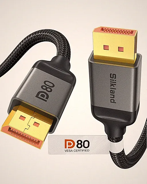80Gbps Displayport Cable 2.1 6.6FT/2M [VESA Certified], [8K@240Hz, 4K@540Hz 360H
