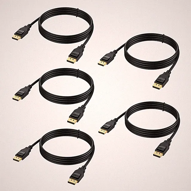 8K DisplayPort 1.4 Cable 5 PCS 6 Feet High Speed 48Gbps DP For Gaming TV