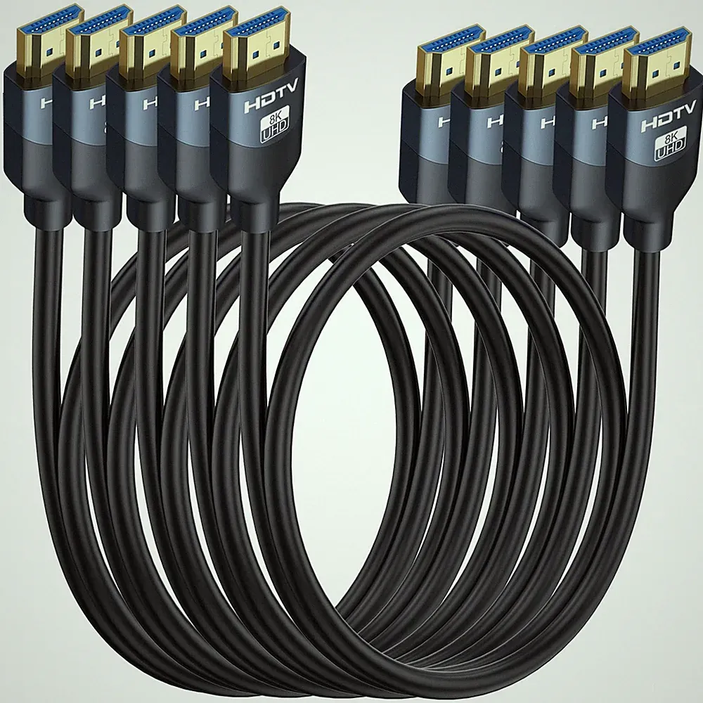 8K HDMI 2.1 Cables 6FT 5-Pack, High Speed HDMI Gaming Monitor Cable for PS5 T...