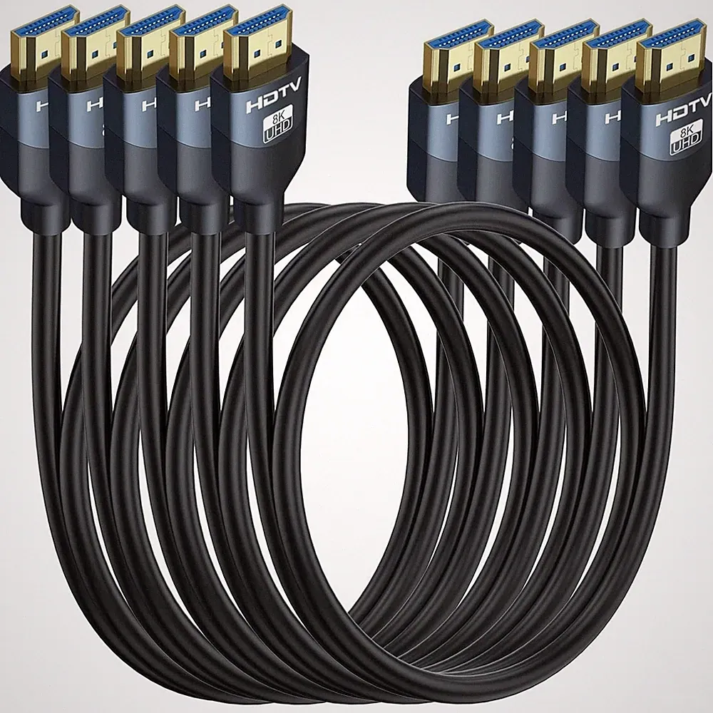 8K HDMI 2.1 Cables 6FT, High Speed HDMI Gaming Monitor Cables - 5-Pack NEW