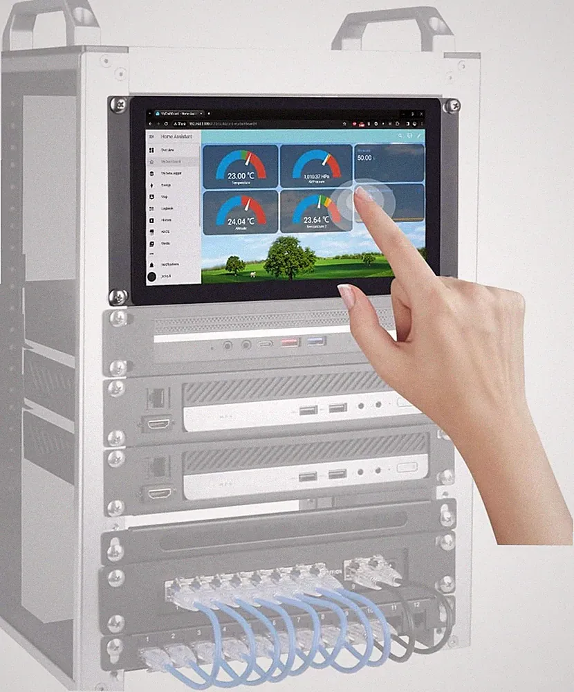 9 inch 1280x720 LCD Touch Screen 3U Rack Mount Monitor DeskPi RackMate