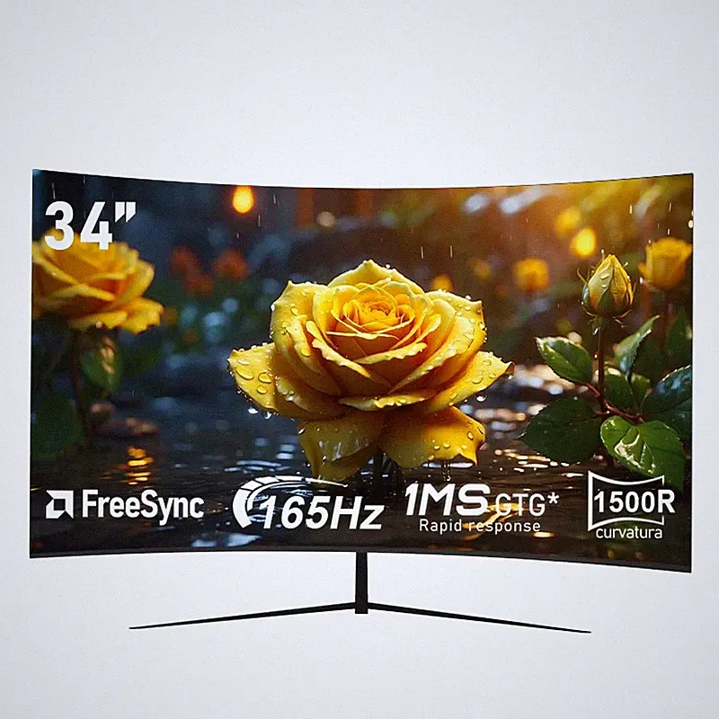 A 34-inch ultra-large curved gaming monitor with 4K HD picture quality, a 165Hz