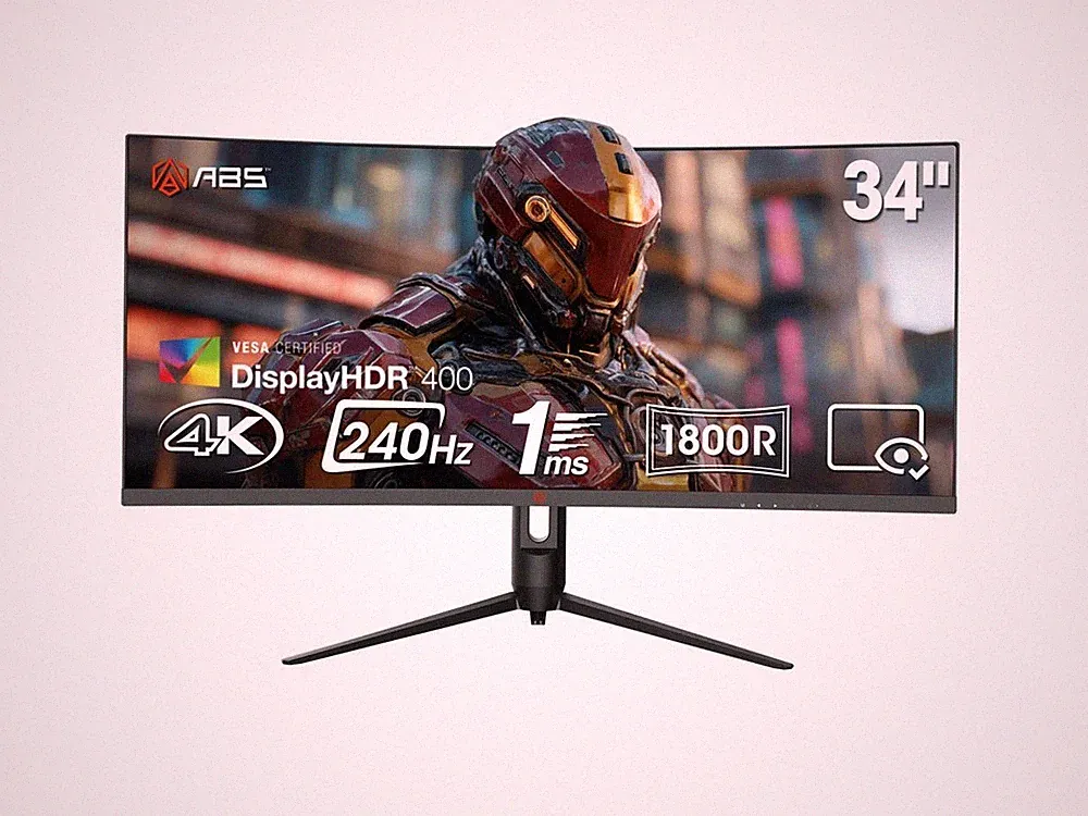 ABS GQ341NE 34" Ultrawide QHD Gaming Monitor 3440x1440 240Hz 1ms HDR400 VA 1500R