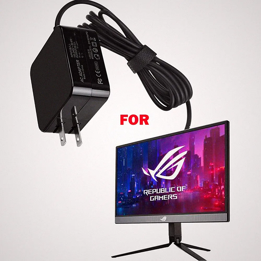 AC Adapter Charger For ASUS ROG Strix XG17AHP Portable Gaming Monitor Power Cord