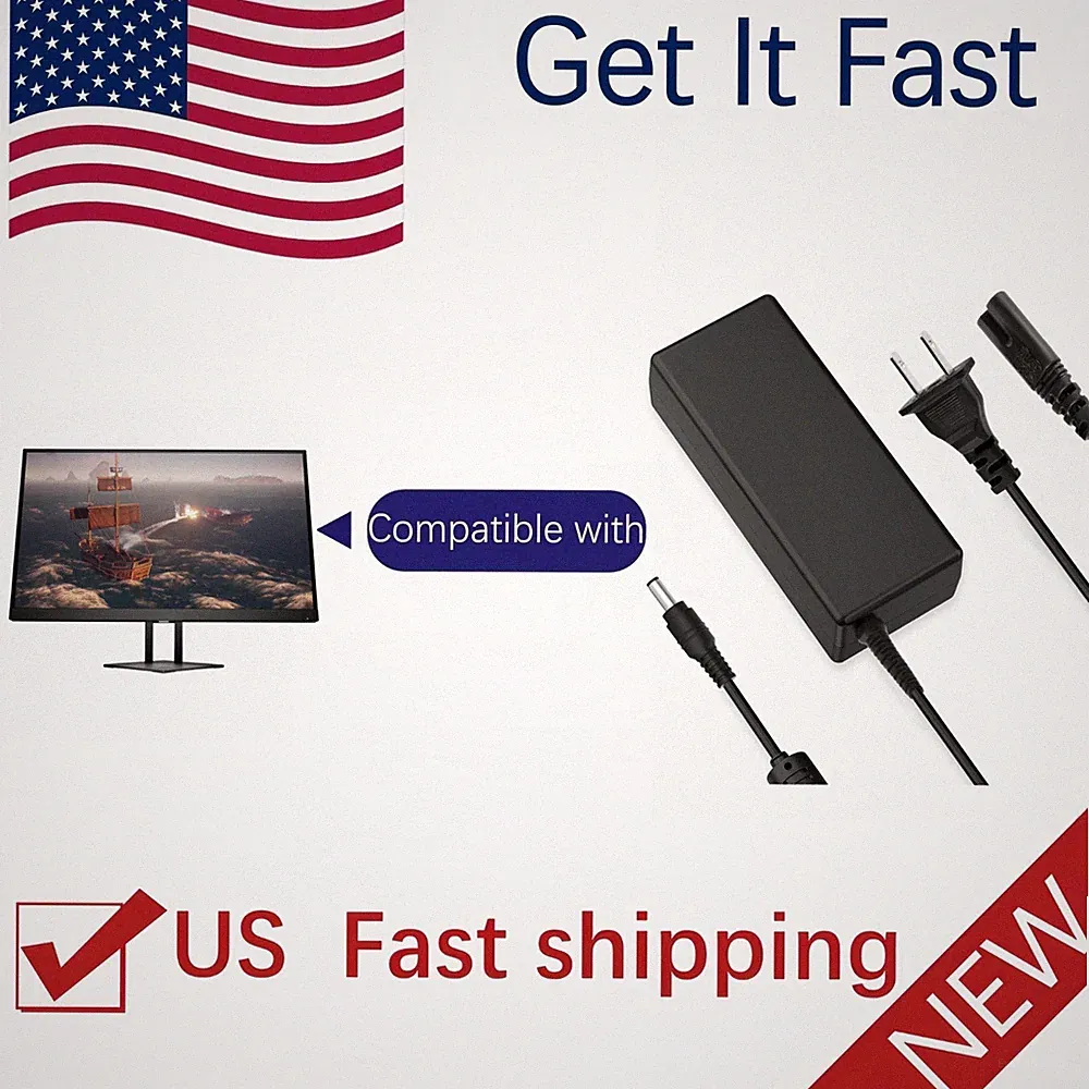 AC Adapter for HP OMEN 27i 8AC94AA#ABA LED Gaming Monitor 90W Power Supply Cord