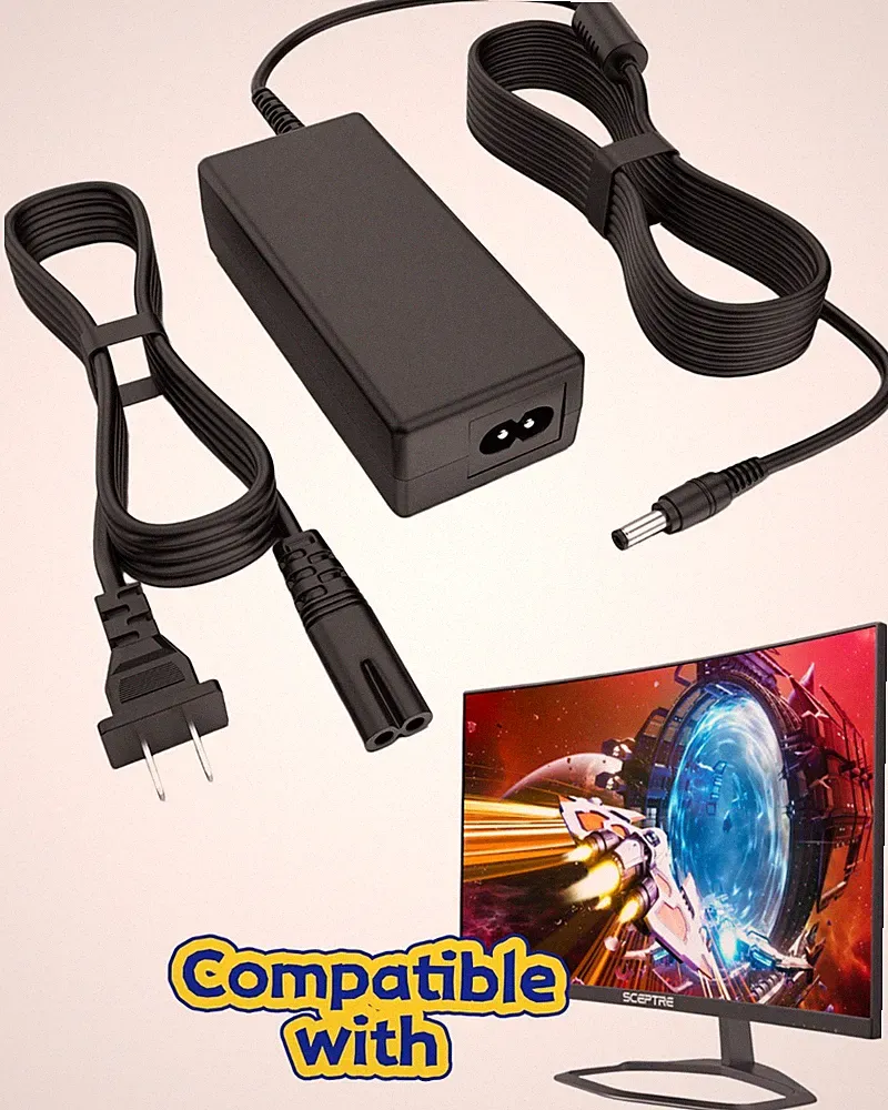 AC Adapter for Sceptre C255B-FWT240 Curved Gaming Monitor Power Supply Cord PSU