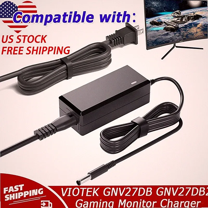 AC Adapter For VIOTEK GNV27DB GNV27DB2 GNV29CB GFV22CB Gaming Monitor Charger US