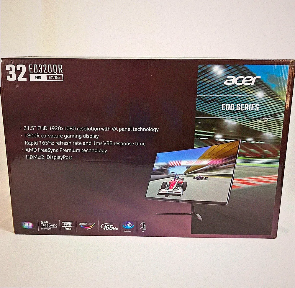 Acer ED320QR 31.5" Curved FHD VA Gaming Monitor 165Hz 1ms FreeSync HDMI/DP