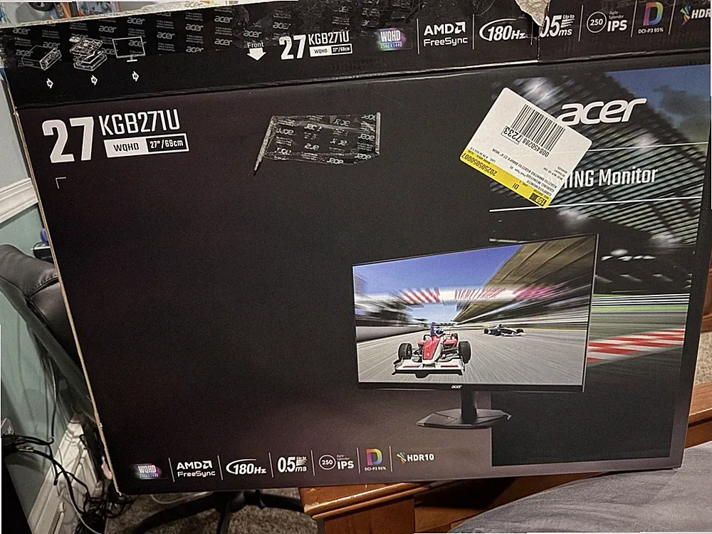 Acer KGB271U 27" WQHD IPS Gaming Monitor 180Hz 0.5ms AMD FreeSync HDR10