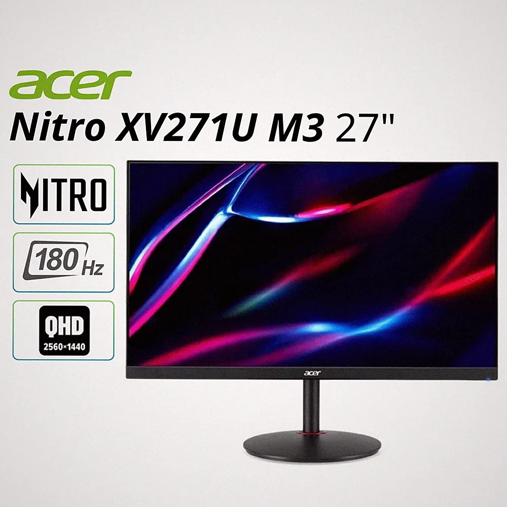 Acer Nitro 27" Gaming Monitor 180Hz 2560x1440 16:9 250Nit XV271U M3 Refurbished