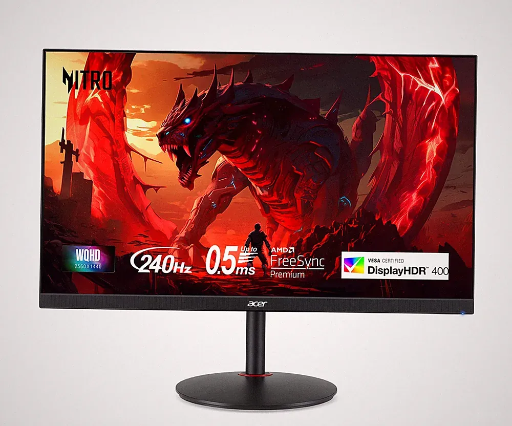 Acer Nitro 27" QHD 2560x1440 IPS 240Hz 1ms Gaming Monitor FreeSync Black