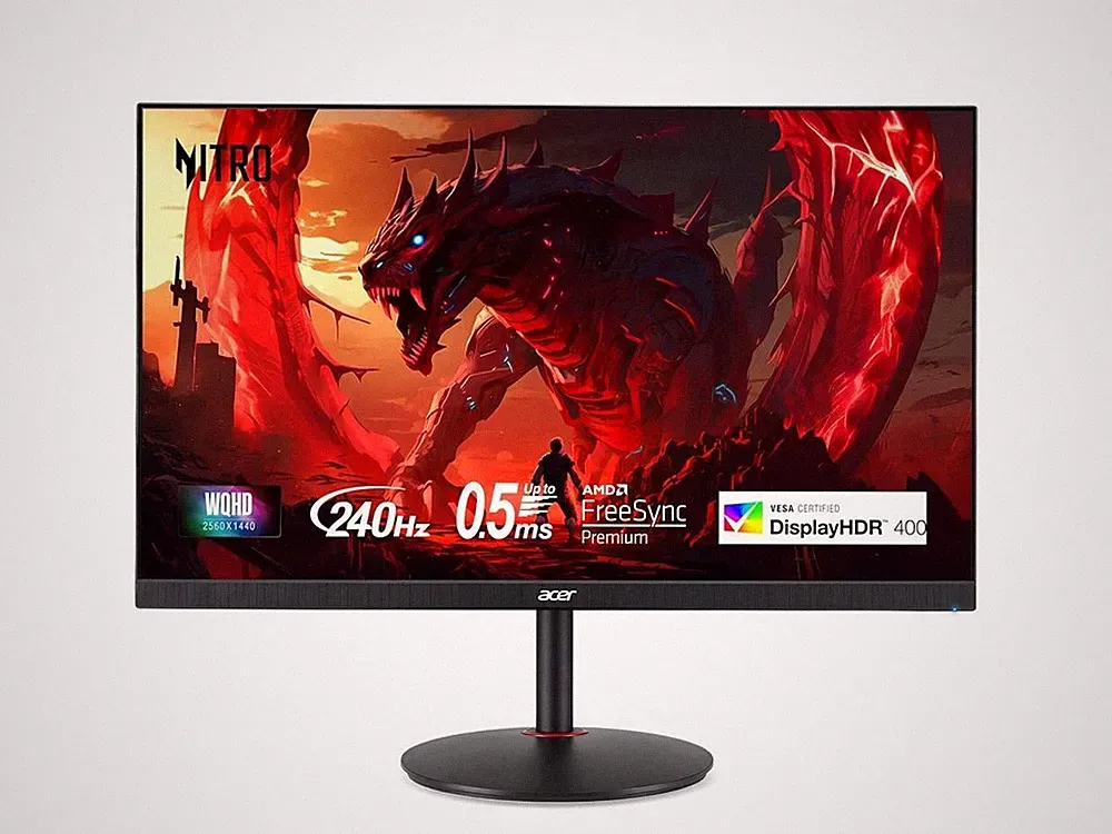 Acer Nitro 27" WQHD 2K 1440P 240HZ IPS with AMD FreeSync Premium 0.5ms HDR 400 G
