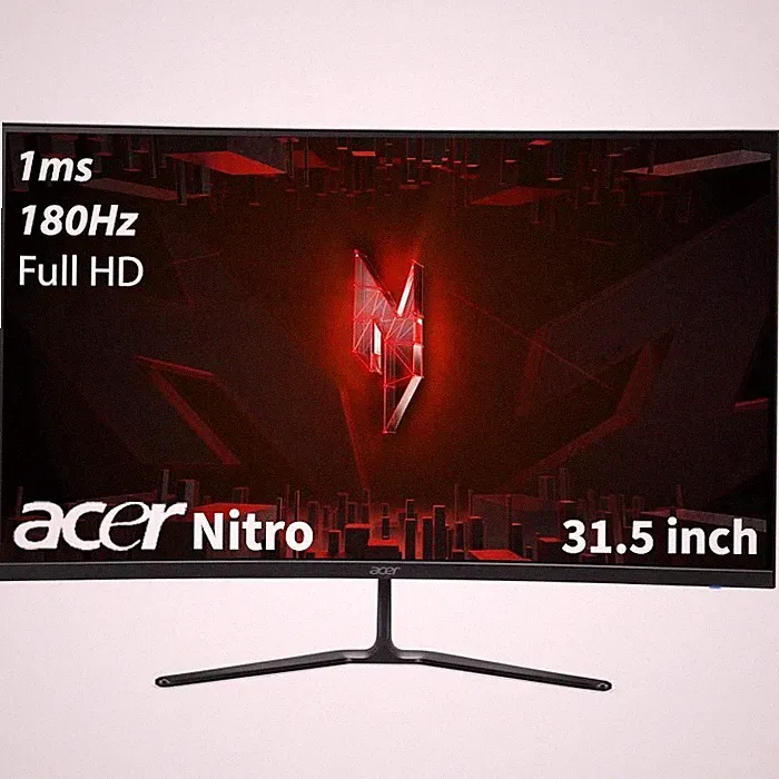 Acer Nitro 31.5" Curved Full HD (1920 x 1080) 180Hz VA Gaming Monitor, Black