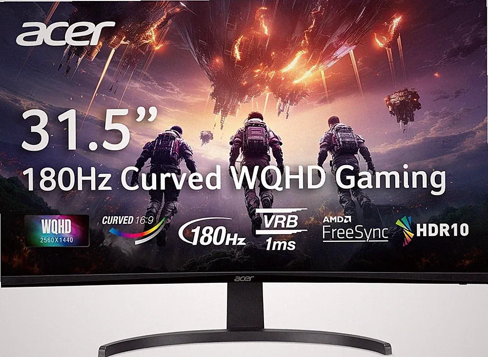 Acer Nitro 31.5" Curved Gaming Monitor 2560x1440 180Hz Refurbished