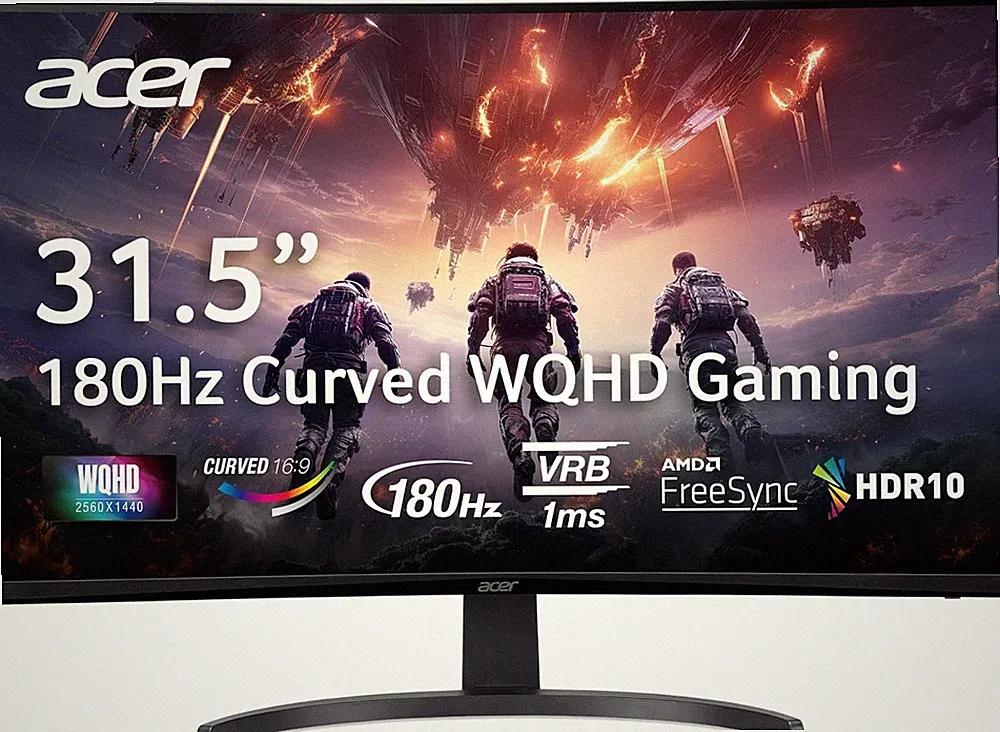 Acer Nitro 31.5 Inch WQHD 2560 X 1440 1500R Curved Gaming Monitor | AMD Freesync