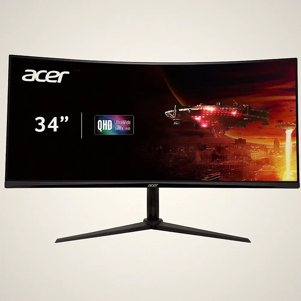 Acer Nitro 34" Class UWQHD 180Hz 1ms Curved Gaming Monitor Black XZ342CU