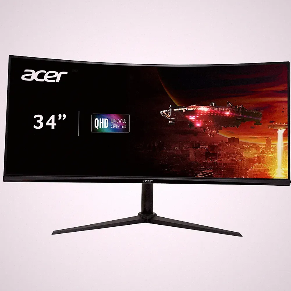 Acer Nitro 34" Class UWQHD 180Hz 1ms Curved Gaming Monitor Black XZ342CU