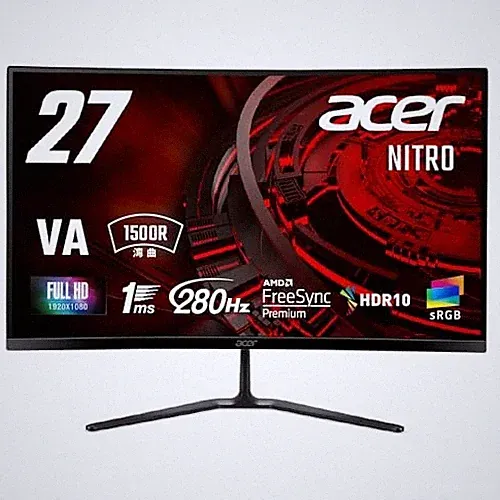 Acer Nitro Curved Gaming Monitor 27-inch Full HD VA Panel Non-Glare 280Hz 1ms