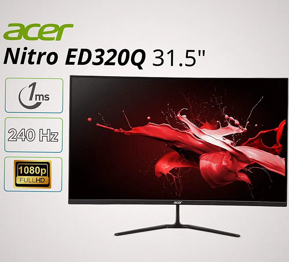 Acer Nitro ED320Q Monitor 31.5" LED Display 240Hz 1920x1080 1 ms Refurbished