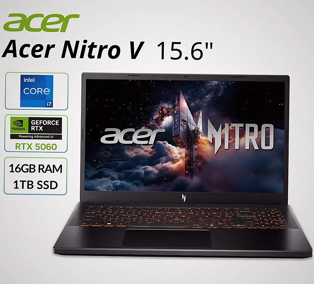 Acer Nitro V 15.6" FHD Gaming Laptop NVIDIA RTX 5060 16GB 1TB SSD ANV15-52-73D8