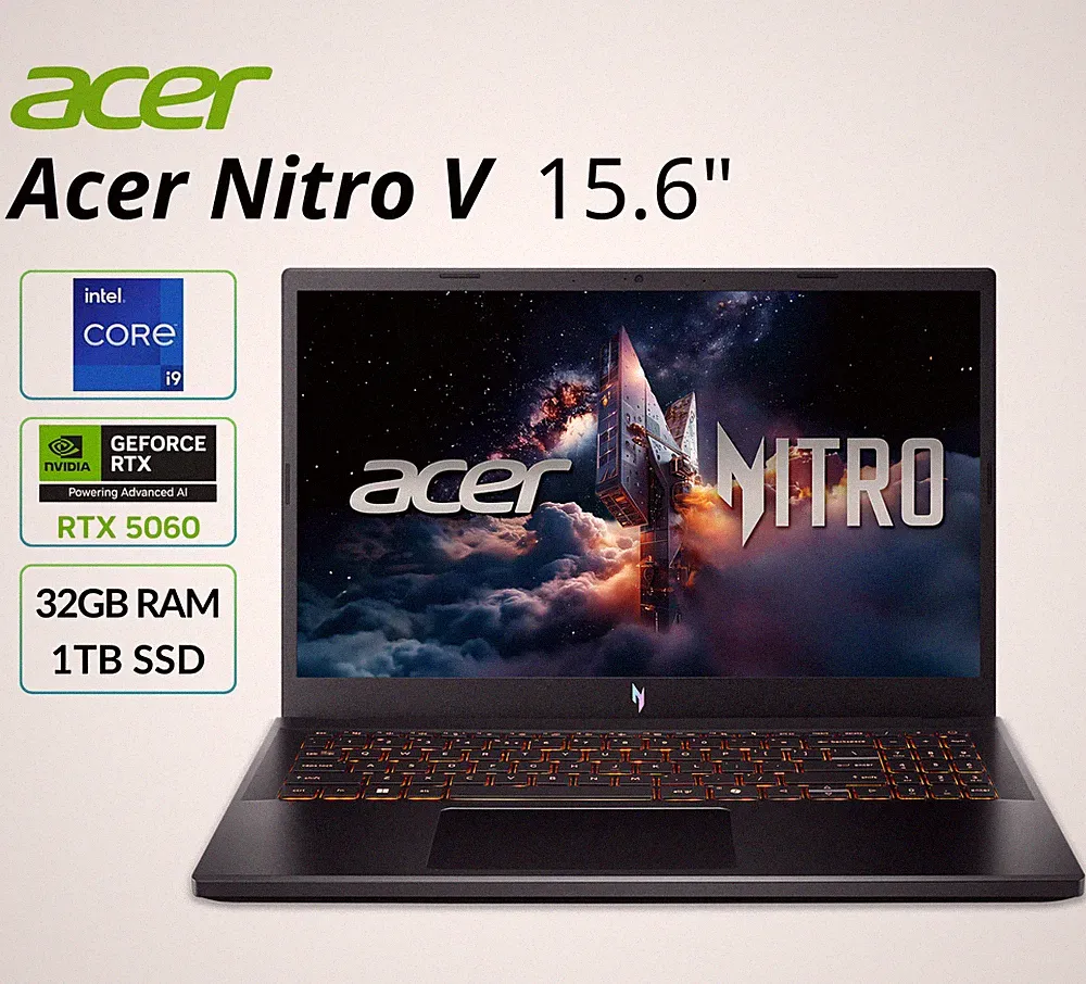 Acer Nitro V 15 Gaming Laptop GeForce RTX 5060 32GB RAM 1TB SSD ANV15-52-90QH
