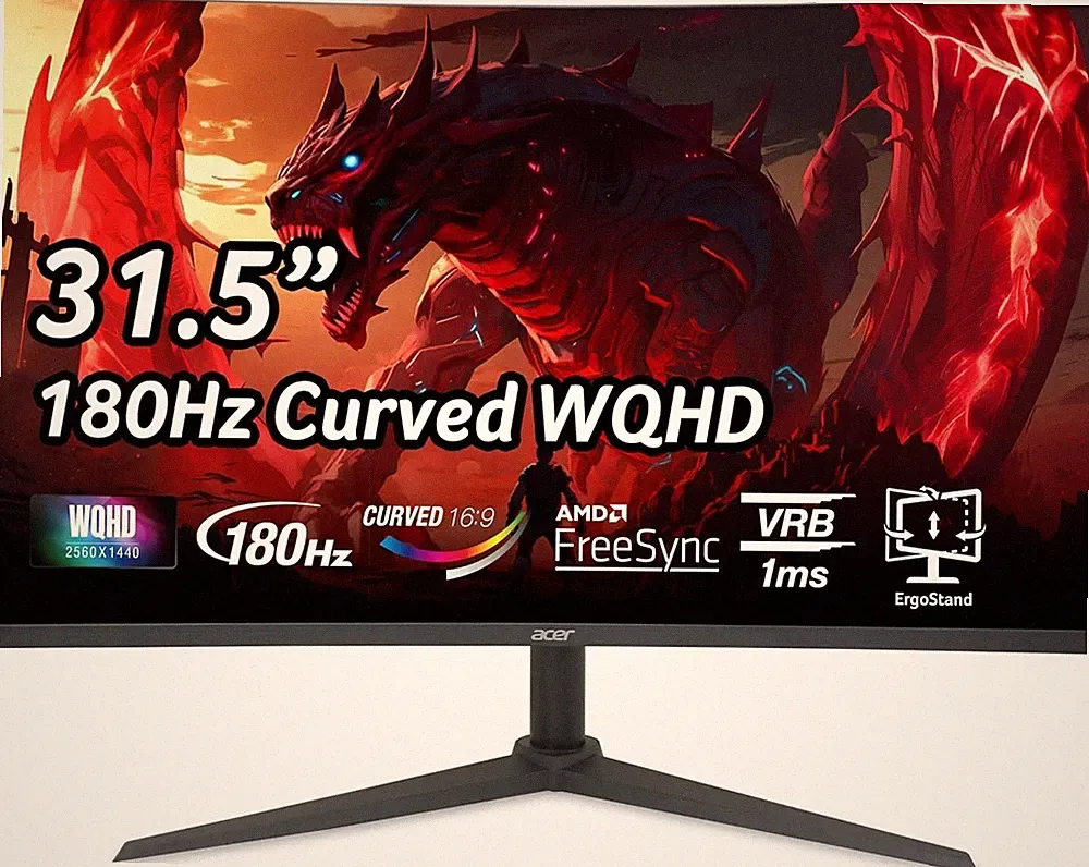 Acer Nitro XZ320QU S3 Gaming LED Monitor 2560x1440 16:9 180 Hz Black Refurbished