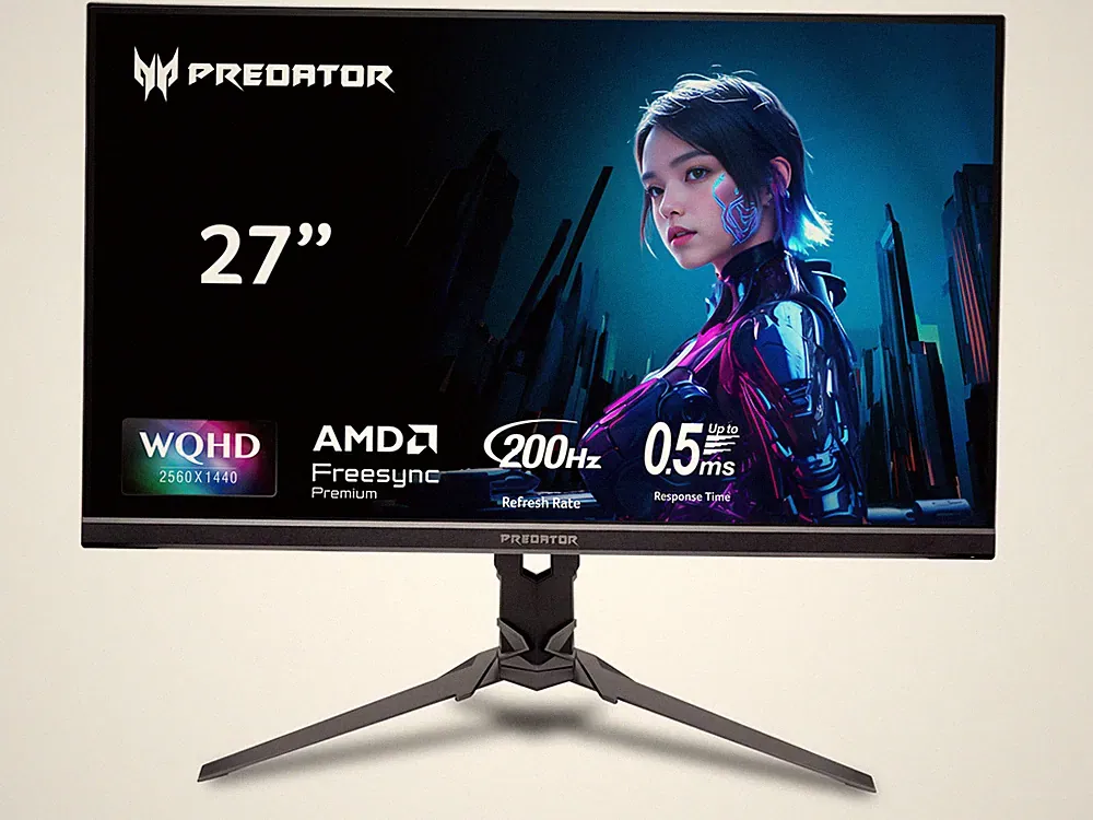 Acer Predator 27" WQHD 2K 1440P 200HZ IPS with AMD FreeSync Premium HDR400, DCI