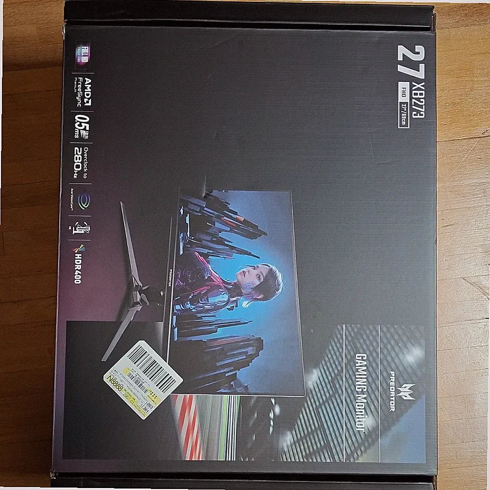 Acer Predator XB273 Z3bmiiprx 27in IPS FHD 280Hz 0.5ms HDR400 (Monitor in box)