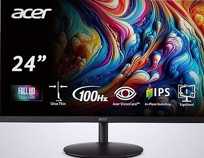 Acer SH242Y Ebmihx 23.8" FHD 1920x1080 Ultra-Thin IPS Computer Monitor