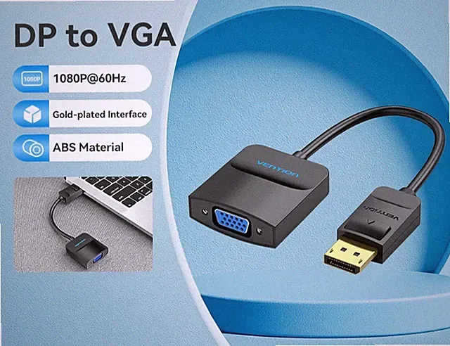 Adapter Cable DP Display Port-VGA 1080p for Desktop-Laptop-Game Monitor EXPRESS