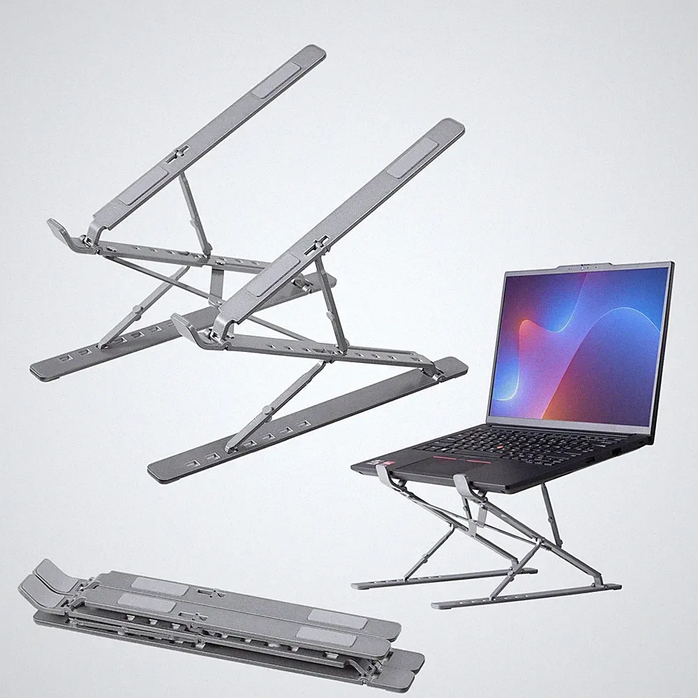 Adjustable Laptop Stand Riser Aluminum Portable DJ Gaming Foldable Desk Mount