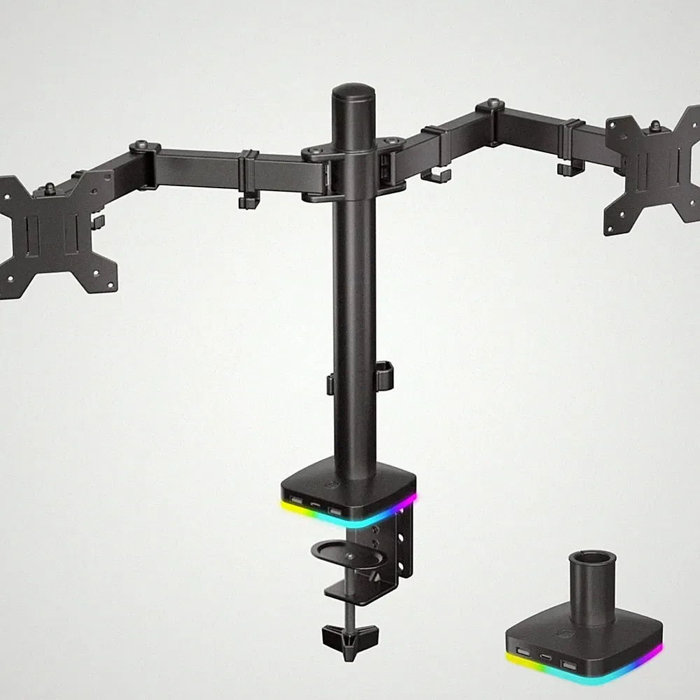 gaming desk with dual monitor mount
