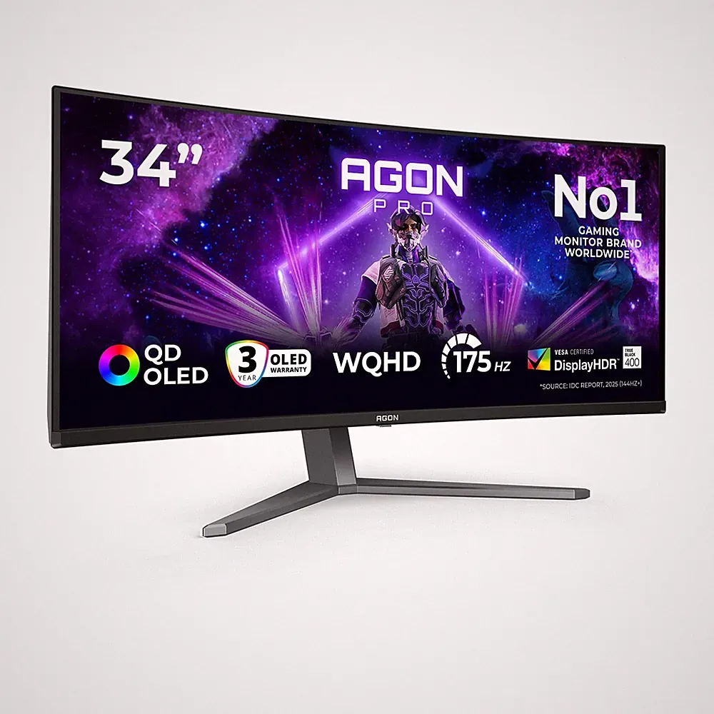 AG346UCD 34" Curved, UWQHD USB Hub Monitor, 175Hz, QDOLED Panel, 0.03ms GtG,...