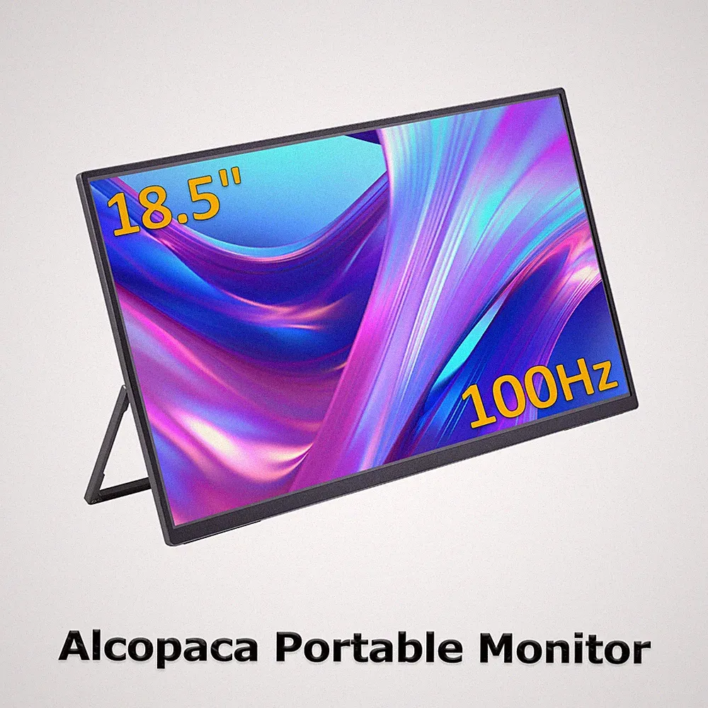 Alcopaca Portable Laptop Monitor Gaming Display 18.5" 100Hz 1080P HDMI Type C