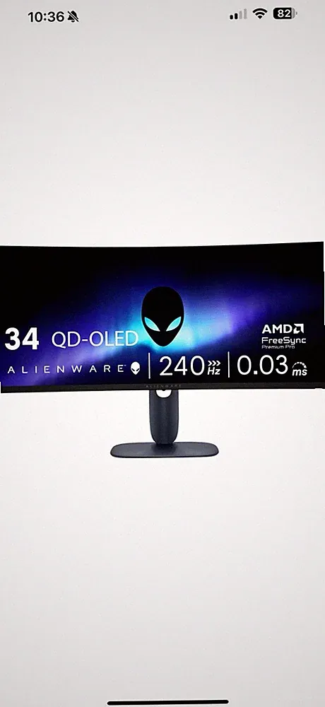 Alienware 34 240Hz QD-OLED WQHD Curved Gaming Monitor 3440x1440 240Hz AW3425DW
