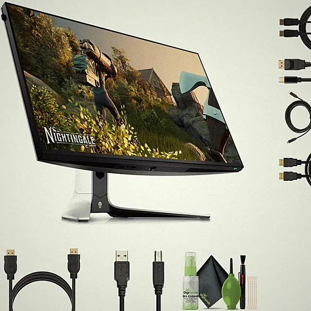 Alienware AW2723DF 27" + USB Printer Cable + HDMI Cable + Cleaning Kit