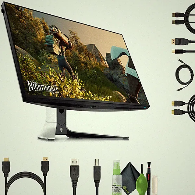 Alienware AW2723DF 27" + USB Printer Cable + HDMI Cable + Cleaning Kit