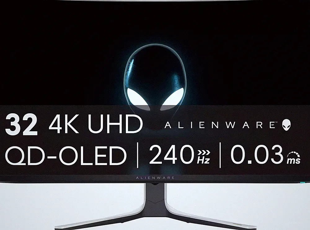 Alienware - AW3225QF 32" QD-OLED Curved 4K UHD 240Hz 0.03-ms G-SYNC Compatibl...