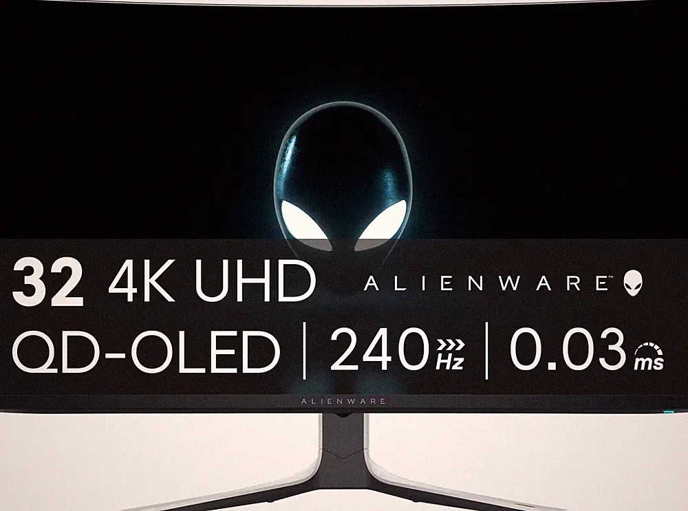 Alienware - AW3225QF 32" QD-OLED Curved 4K UHD 240Hz 0.03-ms G-SYNC Compatibl...