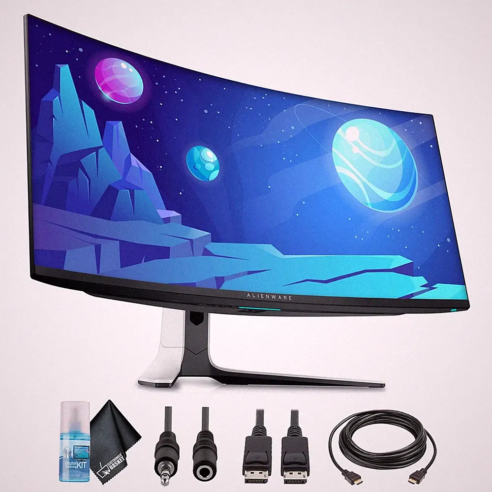 Alienware AW3423DW 34.2" 1440p HDR 175 Hz Curved Gaming Monitor (Lunar Light) +
