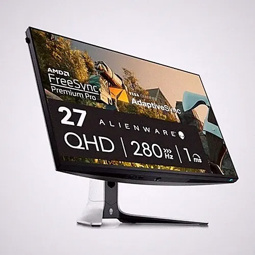 ALIENWARE GAMING MONITOR 27" 2560 X 1440 240HZ DISPLAY DP 1.4 - LUNAR LIGHT