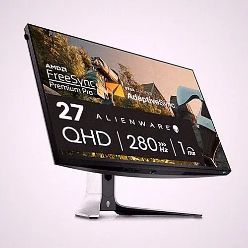 ALIENWARE GAMING MONITOR 27" 2560 X 1440 240HZ DISPLAY DP 1.4 - LUNAR LIGHT