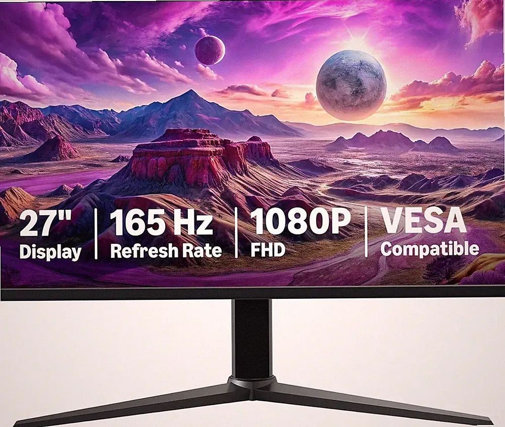 Amazon Basics 27 Inch Gaming Monitor, FHD 1080P, 165Hz, 1ms Response, Black