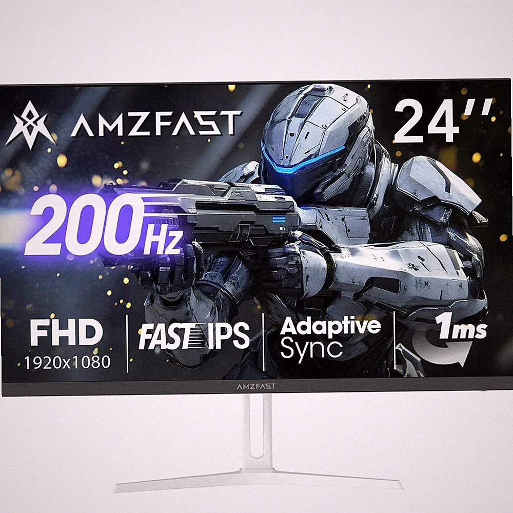 Amzfast 24 Inch Gaming Monitor 200Hz FHD 1080p Fast IPS Computer Monitor, 110...