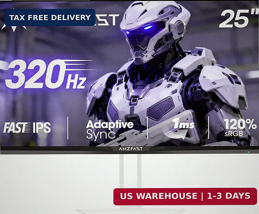 amzfast 25 inch white gaming monitor