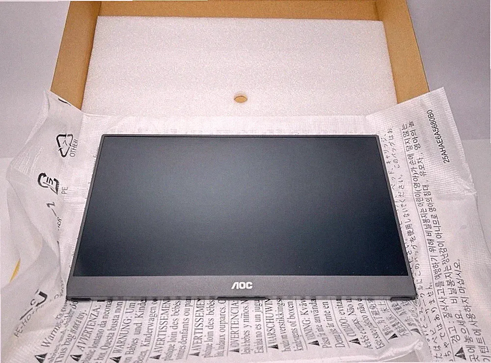 AOC 16T20 15.6" FHD LCD Monitor 1920x1080 60Hz HDMI 16:9 Aspect Ratio Black