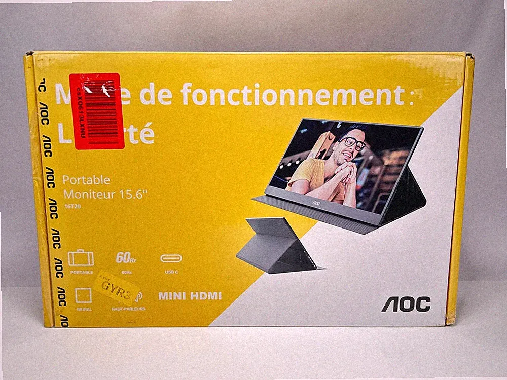 AOC 16T20 15.6in Portable Monitor FHD IPS USB-C HDMI Travel Screen Speakers