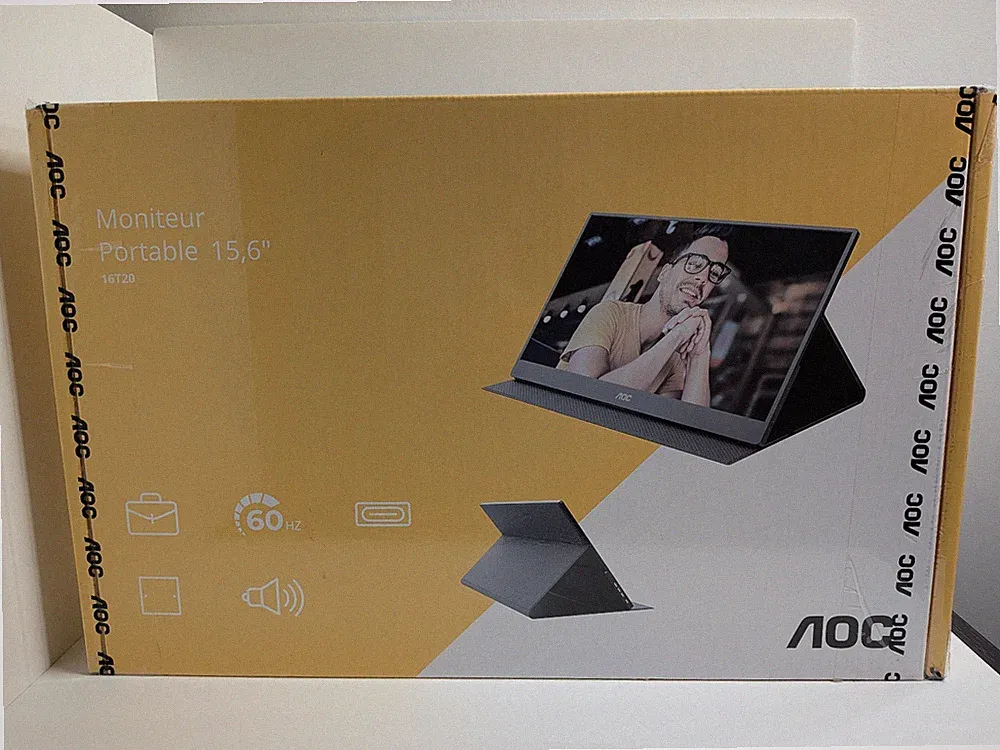 AOC 16T20 Portable Monitor 15.6" FHD 1920x1080, IPS Panel Computer Display, Spea
